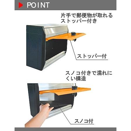 nasta デザインポスト KS-MB34S-L-MBK モダンブラック : カネマサかな