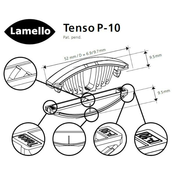 セルフクランピング　テンソー　P-10　Lamello　145428　P-System　ZETA　300組入　接合金具　P-10　ラメロ　P2用　Tenso　(補助クリップ付)