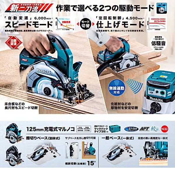 純正品) 125mm 充電式マルノコ 無線連動タイプ マキタ HS008GZ