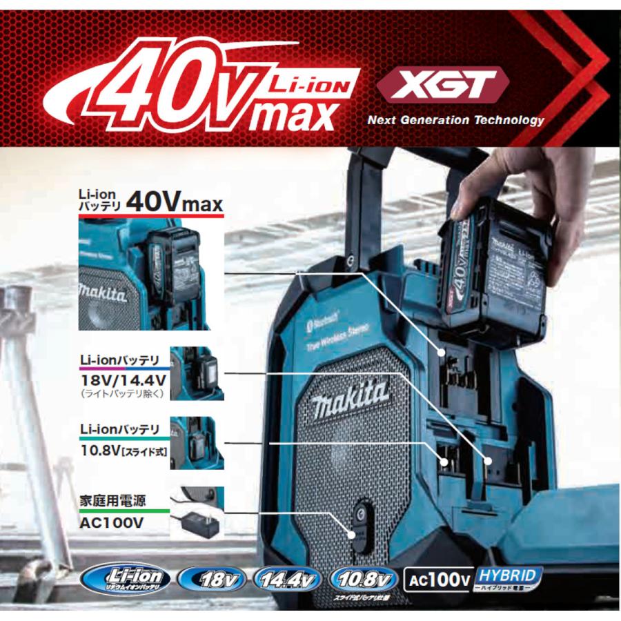 純正品) 充電式ラジオ マキタ Makita MR005GZ 青 トリプルスピーカ