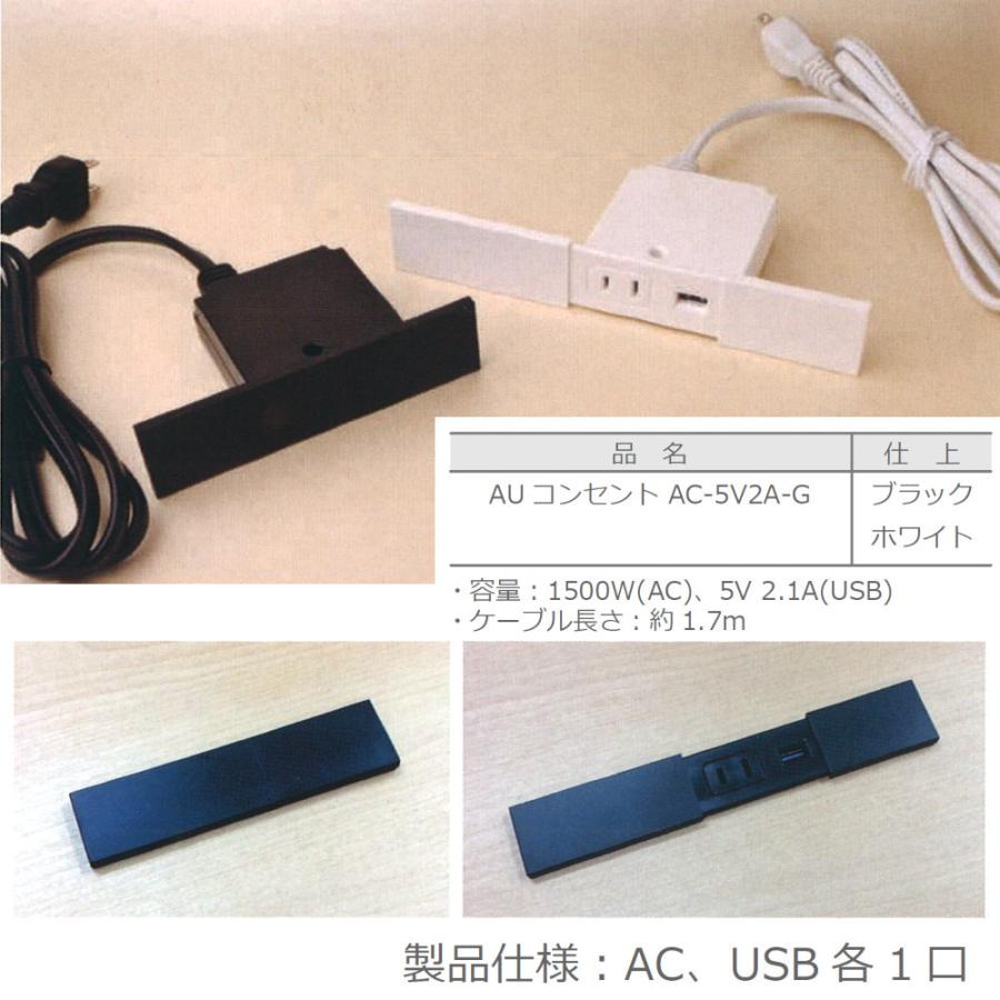 AUコンセント カバー付きコンセント 野口ハードウェア AC-5V2A-G