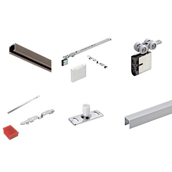 2wayソフトクローズ 戸袋 アトム 1本引 上吊式 No184-set65-180 40kg以下/戸 戸厚:24mm以上 戸幅:530mm以上 戸先跳上り抑制機能付 引残し65mm 返品不可