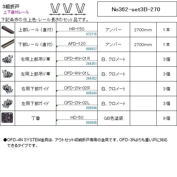 35%OFF カネマサかなものe-shopアウトセット 標準 アトム 収納 上吊式 No362-set3B-270 30kg以下 戸1組 戸厚 ベスト フック掛 496 サテンニッケル