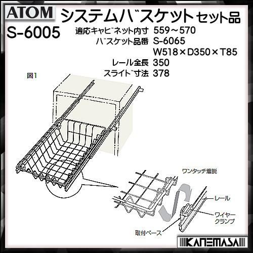 システムバスケット (レール付) ATOM S-6005 バスケット:SUS304電解