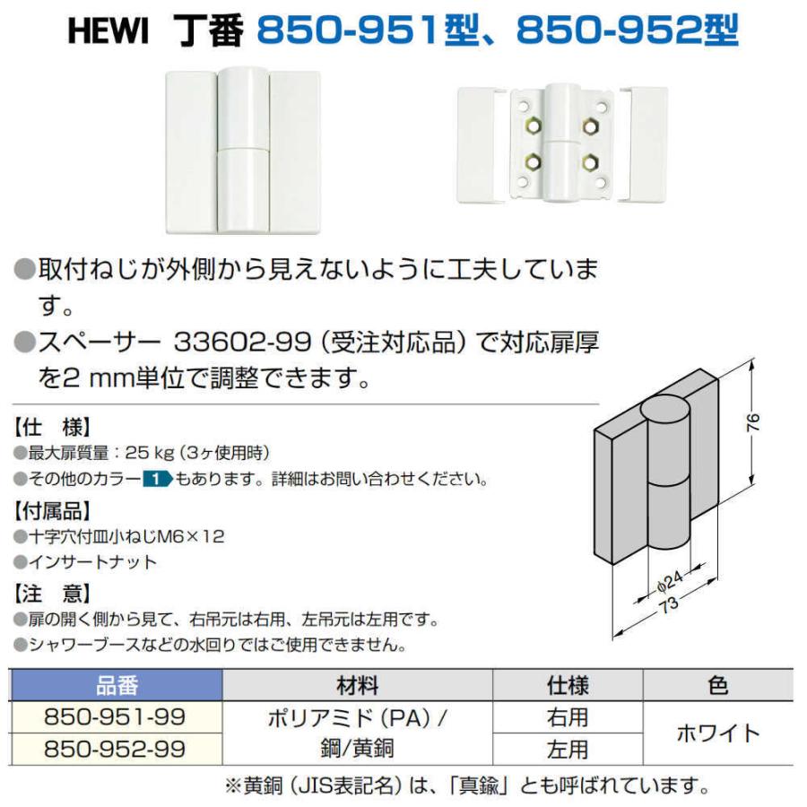 高級素材使用ブランド 丁番 スガツネ LAMP 850-952-99 HEWI 左用 1個