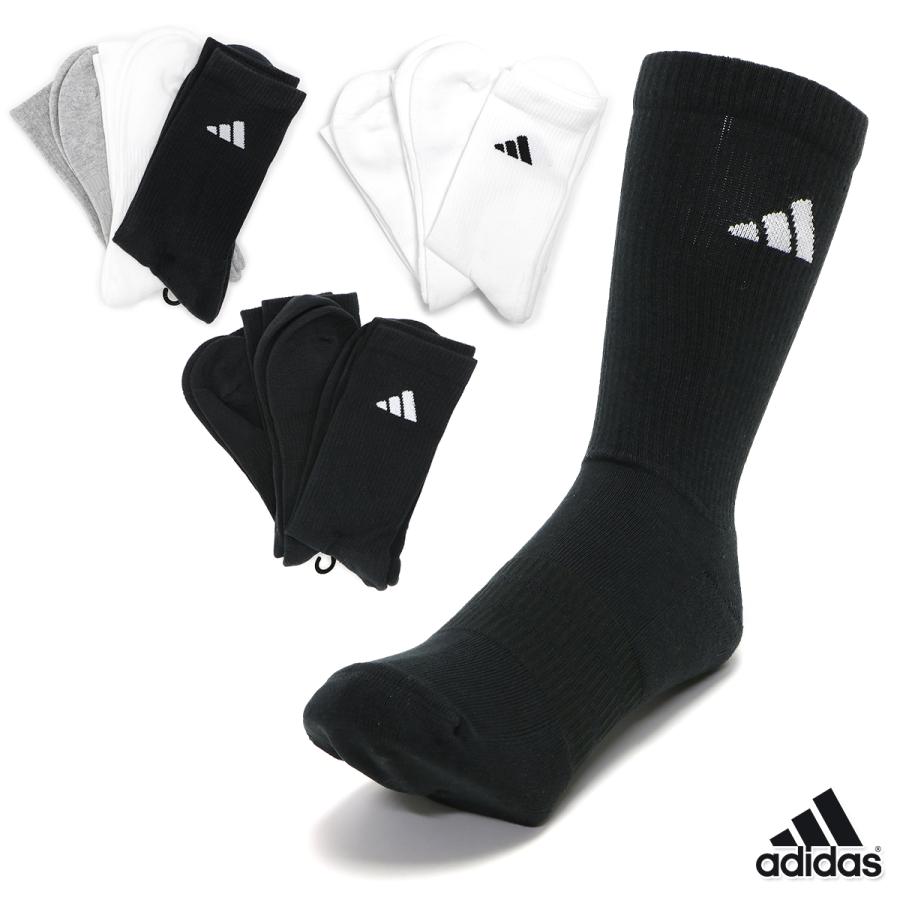 adidas（アディダス） ソックス 靴下 3足組 3足セット クルーソックス