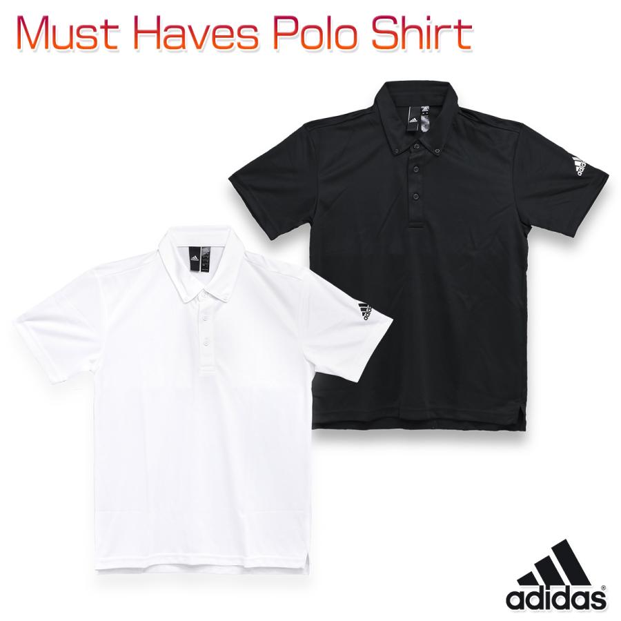 アディダス ポロシャツ スポーツ ゴルフ 半袖 吸湿 快適 ブラック ホワイト メンズ/Must Haves Polo Shirt GUN23
