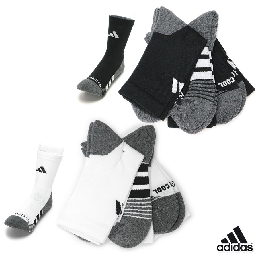 adidas（アディダス） ソックス 靴下 クルーソックス 3足組 セット