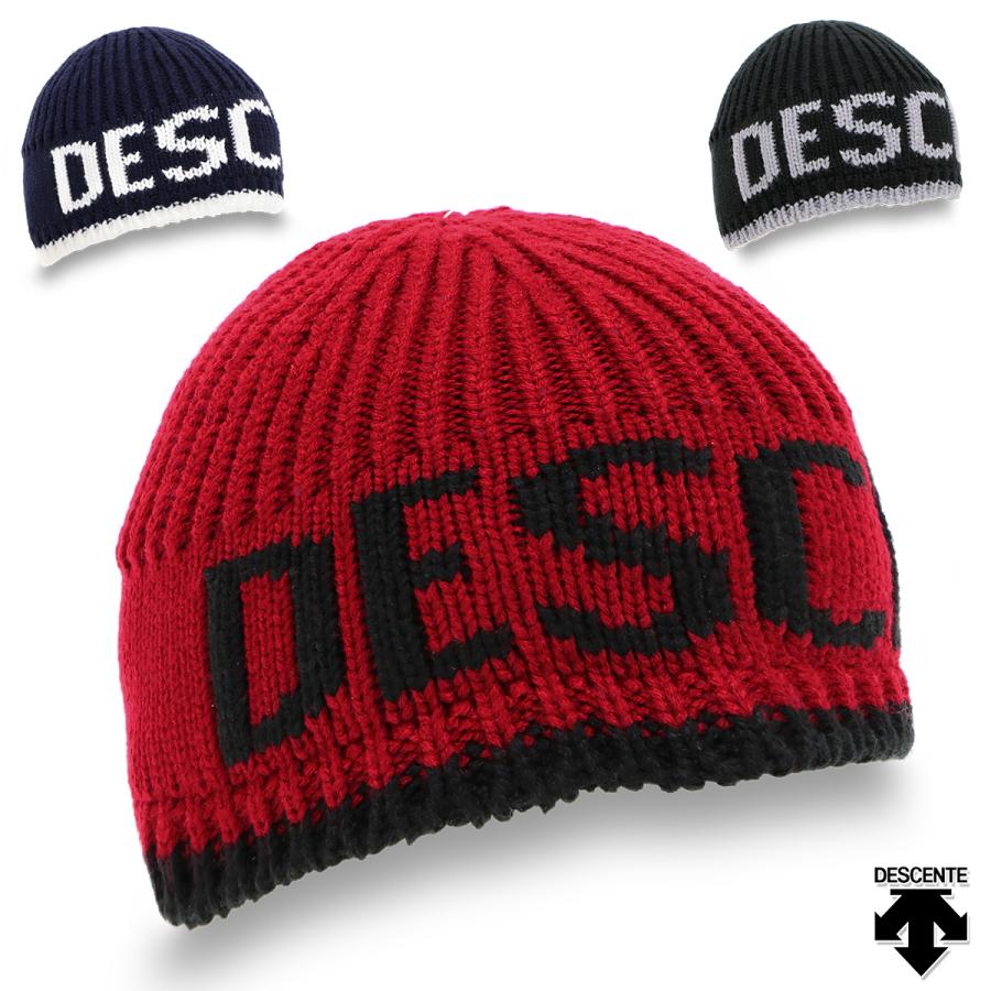 DESCENTE（デサント） ニット帽 ビーニー ジャカード 帽子 厚手