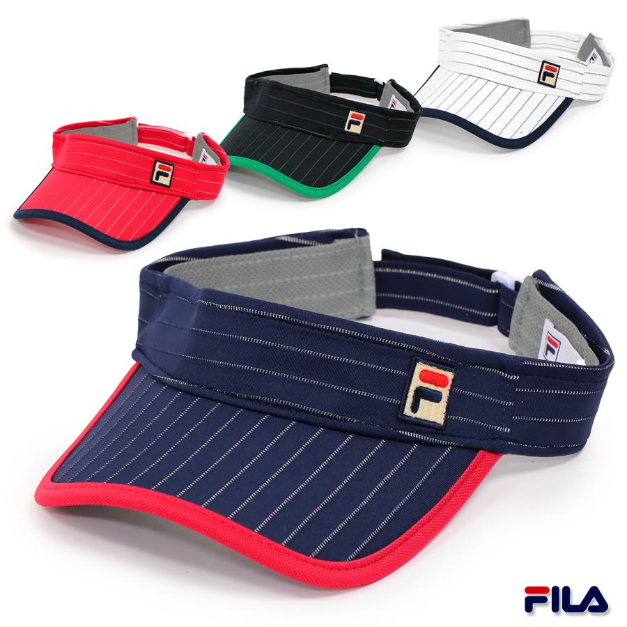 FILA（フィラ） Fボックスロゴ ストライプ バイザー レディース