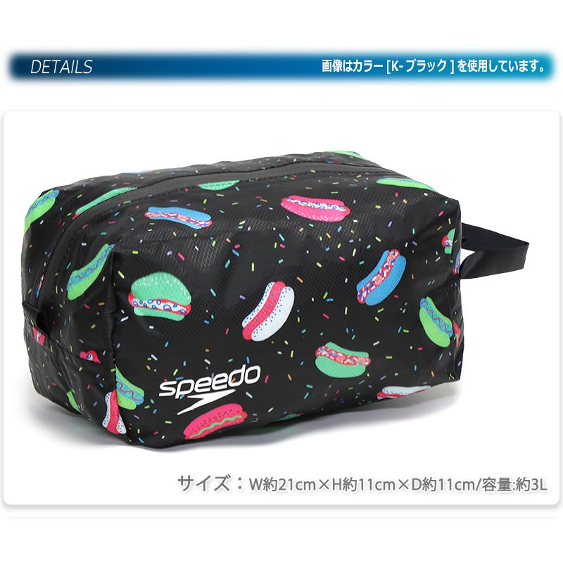 【新品未使用】Speedo 花柄 スポーツ用水着 収納袋　キャップ　セット　L speedo（スピード） ポーチ 防水 小物入れ スイムバッグ 水着入れ 水泳