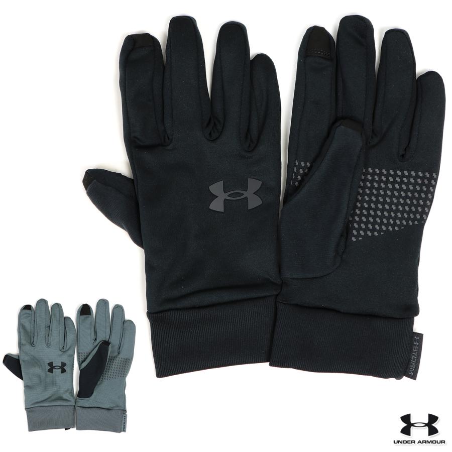 【 】手袋 ブラック 防寒 ロゴ メンズ レディース◎ UNDER ARMOUR アンダーアーマー ストーム ライナー グローブ
