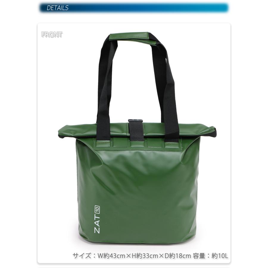 ZAT トートバッグ ロールトップ 丸洗い 防水 無縫製 買い物バッグ