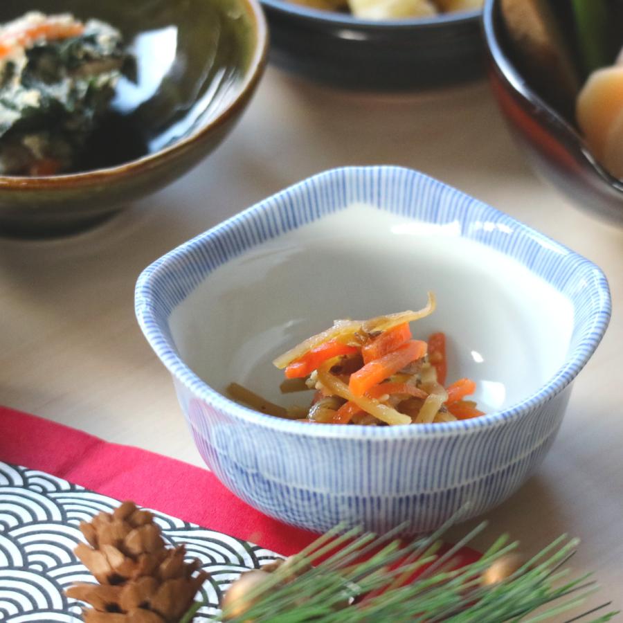 京十草四角小付　9×8.8×4.3(cm)　日本製　美濃焼　業務用食器　使いやすい食器　使いやすい小鉢　本格和食器 | 