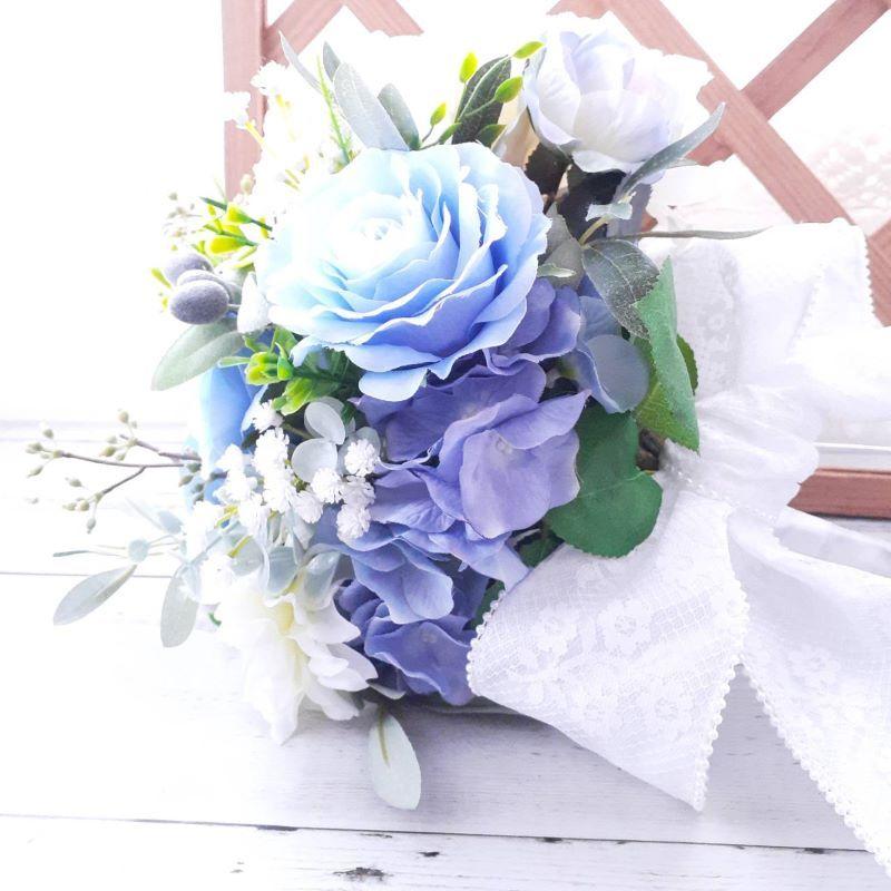 アーティフィシャルフラワー　ブーケ　結婚式　フォトウェディング　前撮り　インテリア　ブートニア付き　写真用小物　ローズ　ダリア　あじさい　ピオニー