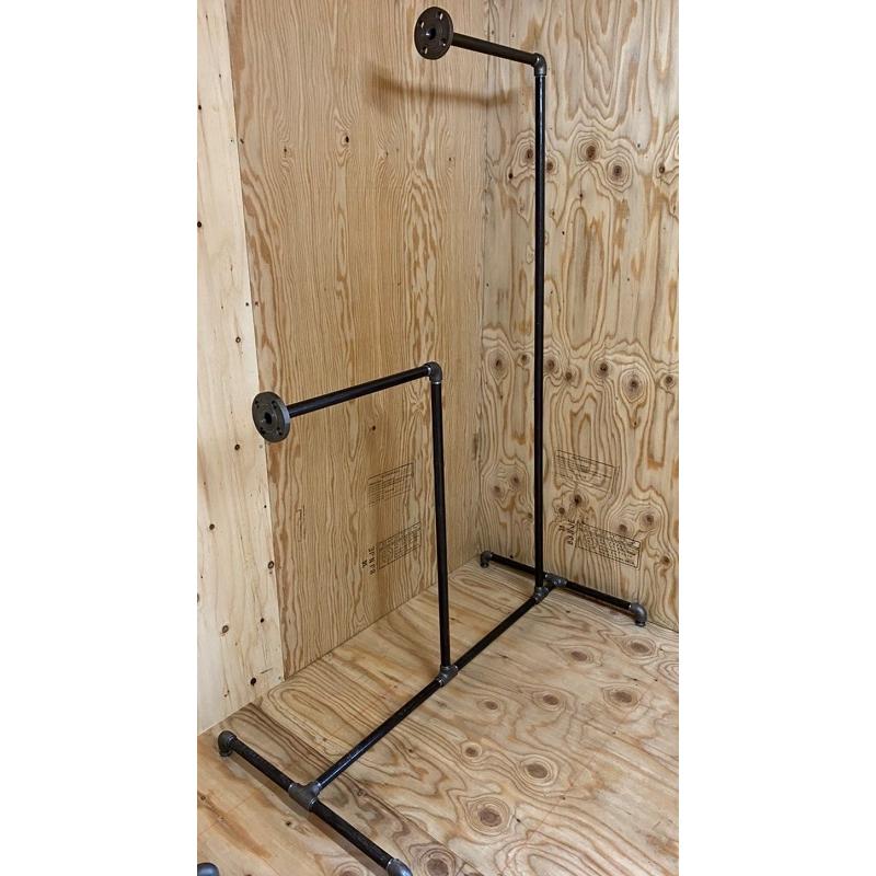 インダストリアル インテリア ガスパイプ 2段ハンガーラック 男前家具