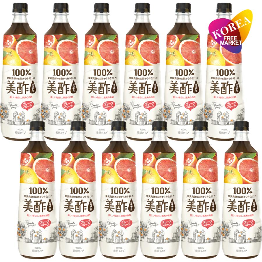 (セール中)美酢 ミチョ グレープフルーツ味 900ml 12本 箱売り 1BOX（Yahoo!・韓国 フリーマー）
