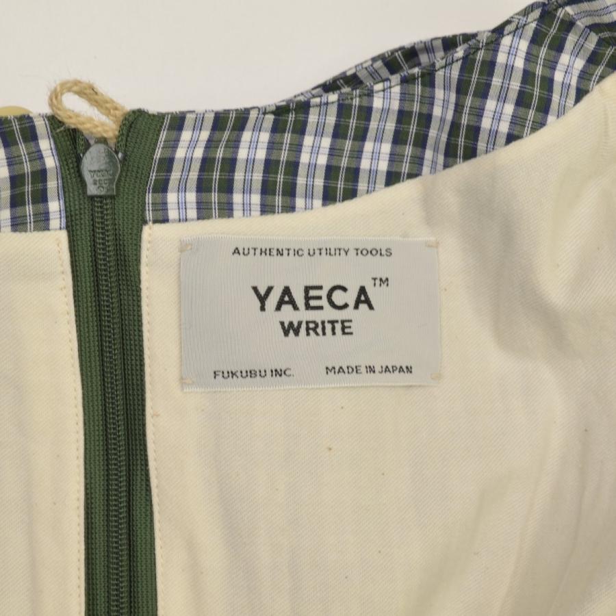 YAECA / ヤエカ 99702 TUCK DRESS green-check タックドレス グリーンチェックロング 長袖ワンピース｜kanful｜06