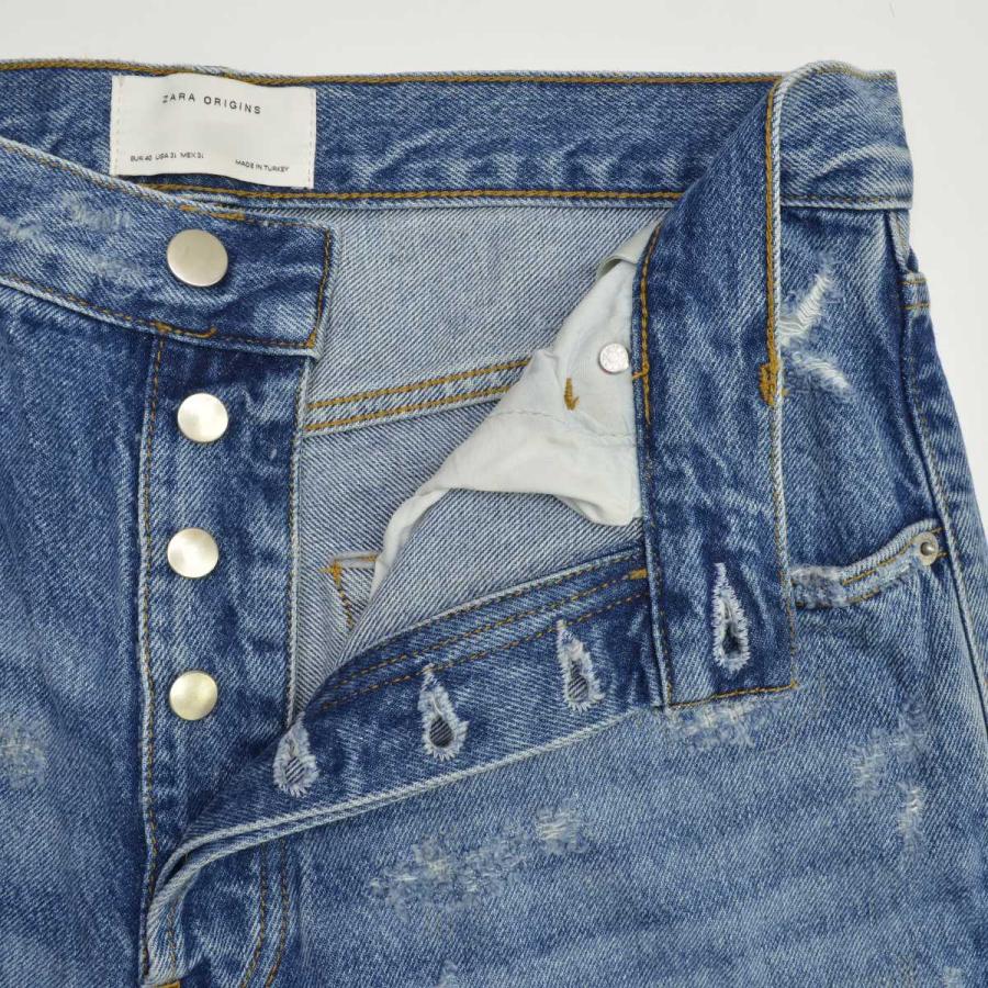 ZARA / ザラ ORIGINS 7215/400 トップステッチ リップド デニム ZARA / ザラ ORIGINS 7215/400 トップステッチ リップド デニム