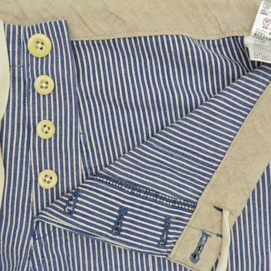 80-90s クロップドパンツ ポリレーヨン ネップ ストライプ ワイド 80