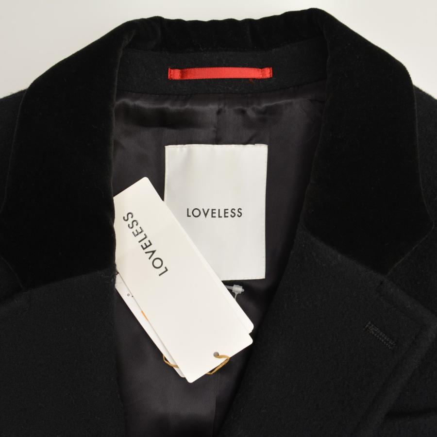 【美品】LOVELESSチェスターコート　ダブル ウールメルトン 上衿ベルベット LOVELESS（ラブレス） 62B41-245-09 ウールメルトンチェスターコート