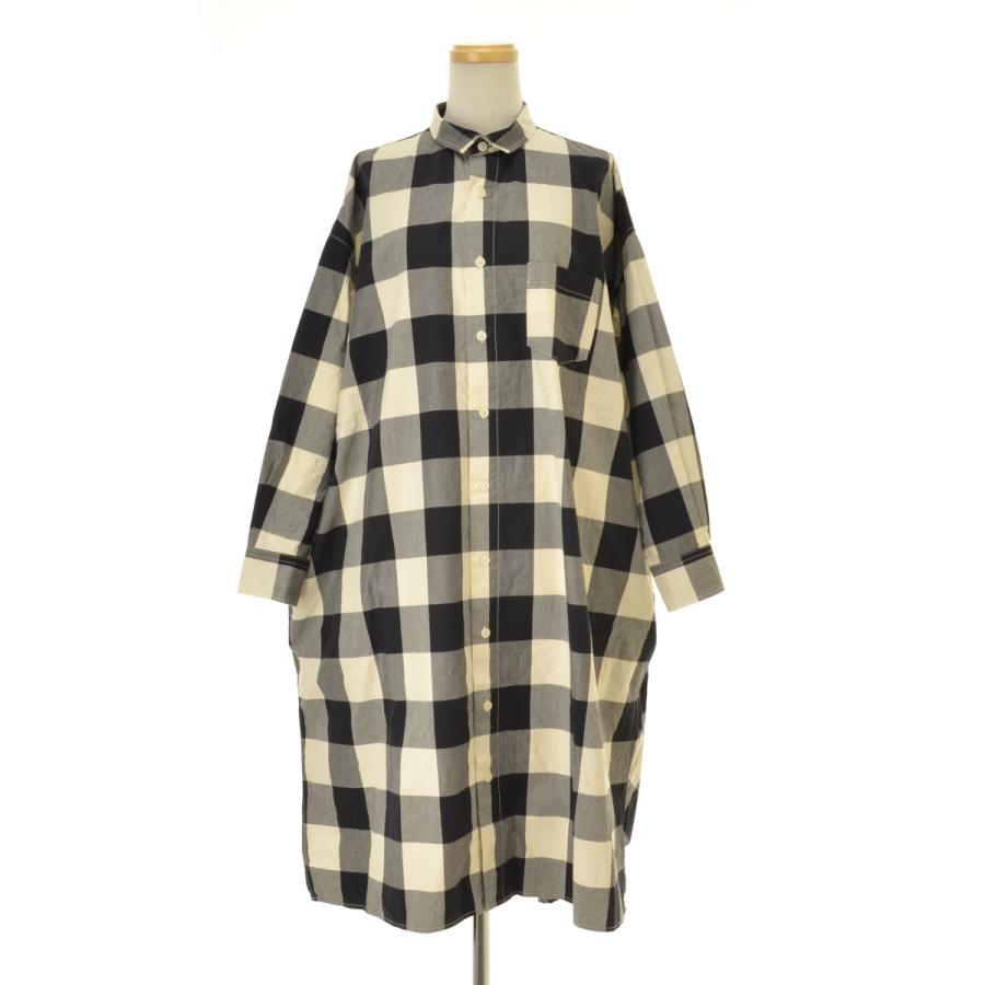 グランママドーター ロング チェック柄シャツワンピースGRANDMA MAMA