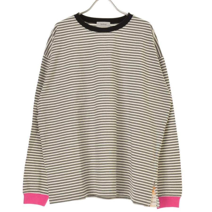 forksy. / フォルクシー folc868 配色リブオーバーサイズカットソー  