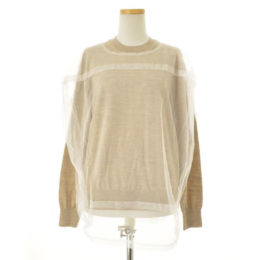 【COMMEdesGARCONS】25SS AD2024 GO-B019 チュールベスト × ウールニット レイヤード長袖ニットセーター COMME des GARCONS（コムデギャルソン） 25SS AD2024 GO-B019 チュール