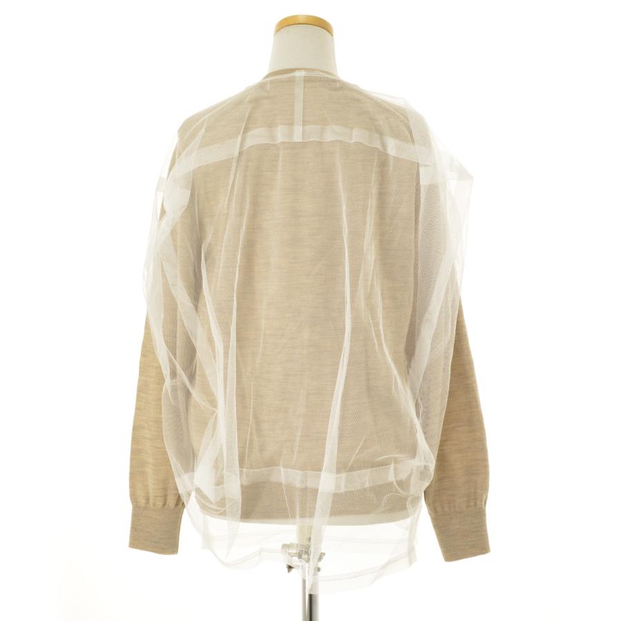 【COMMEdesGARCONS】25SS AD2024 GO-B019 チュールベスト × ウールニット レイヤード長袖ニットセーター COMME des GARCONS（コムデギャルソン） 25SS AD2024 GO-B019 チュール
