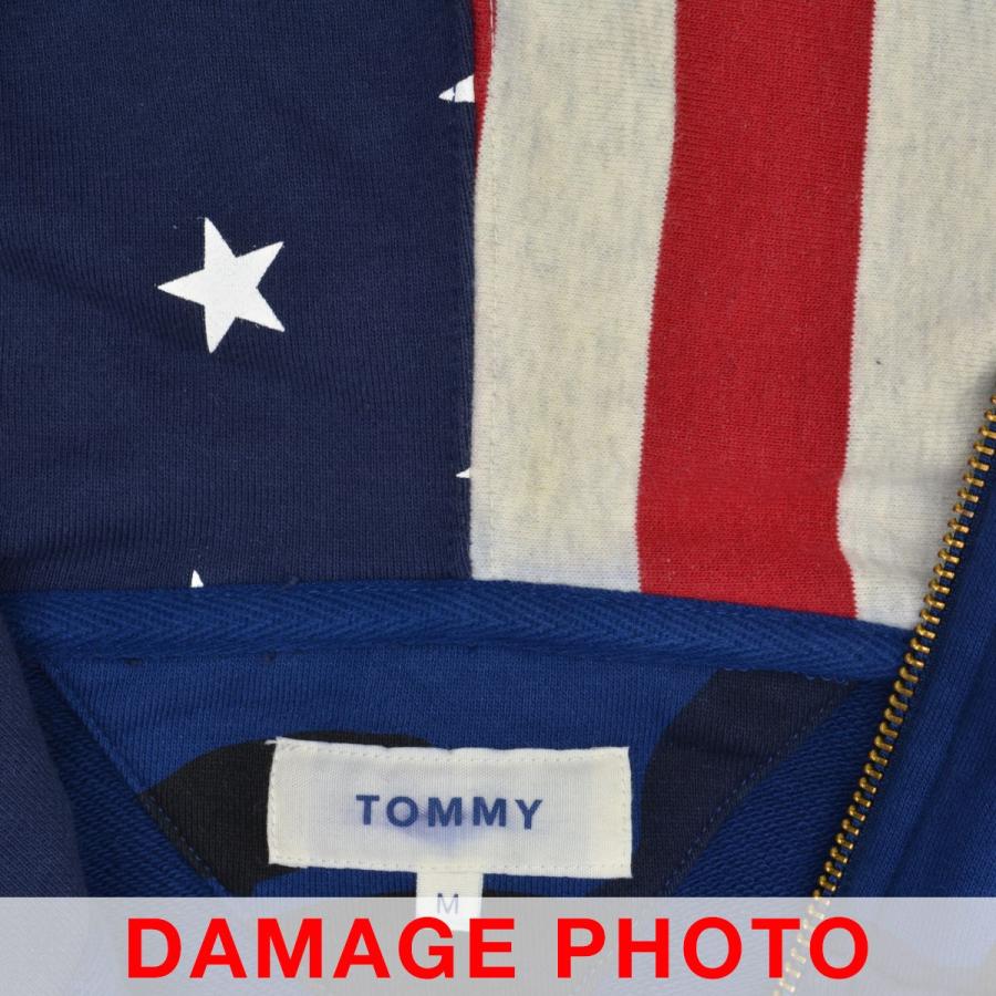 TOMMY（トミー） 迷彩 星条旗フード ジップアップスウェットパーカー 
