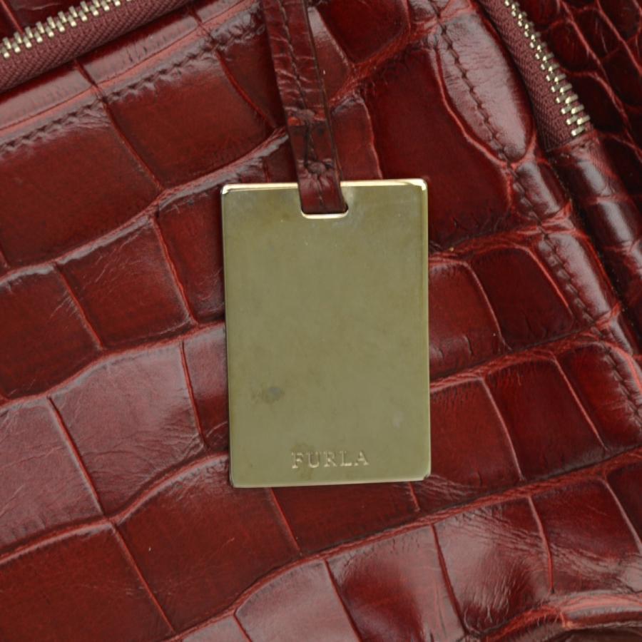 FURLA / フルラ クロコ型押しレザー ボストンバッグ FURLA(フルラ 