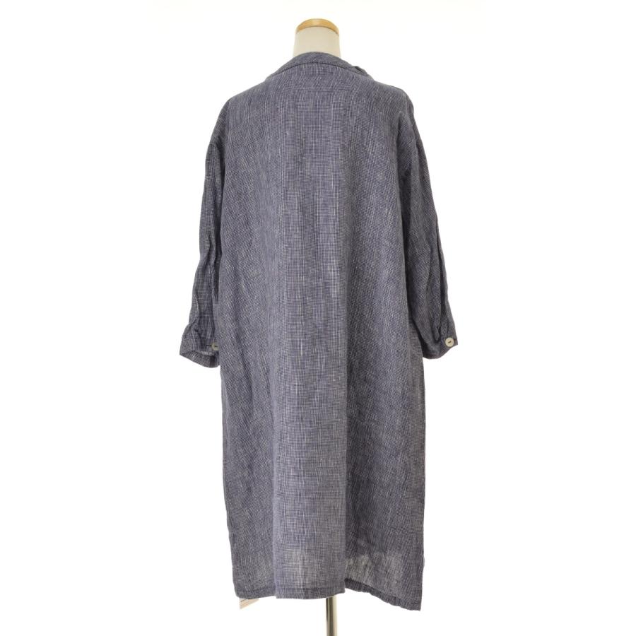 fog linen work / フォグリネンワーク リネンAライン 七分袖ワンピースの画像
