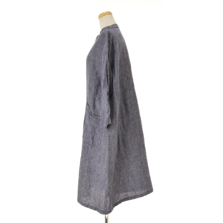fog linen work / フォグリネンワーク リネンAライン 七分袖ワンピースの画像