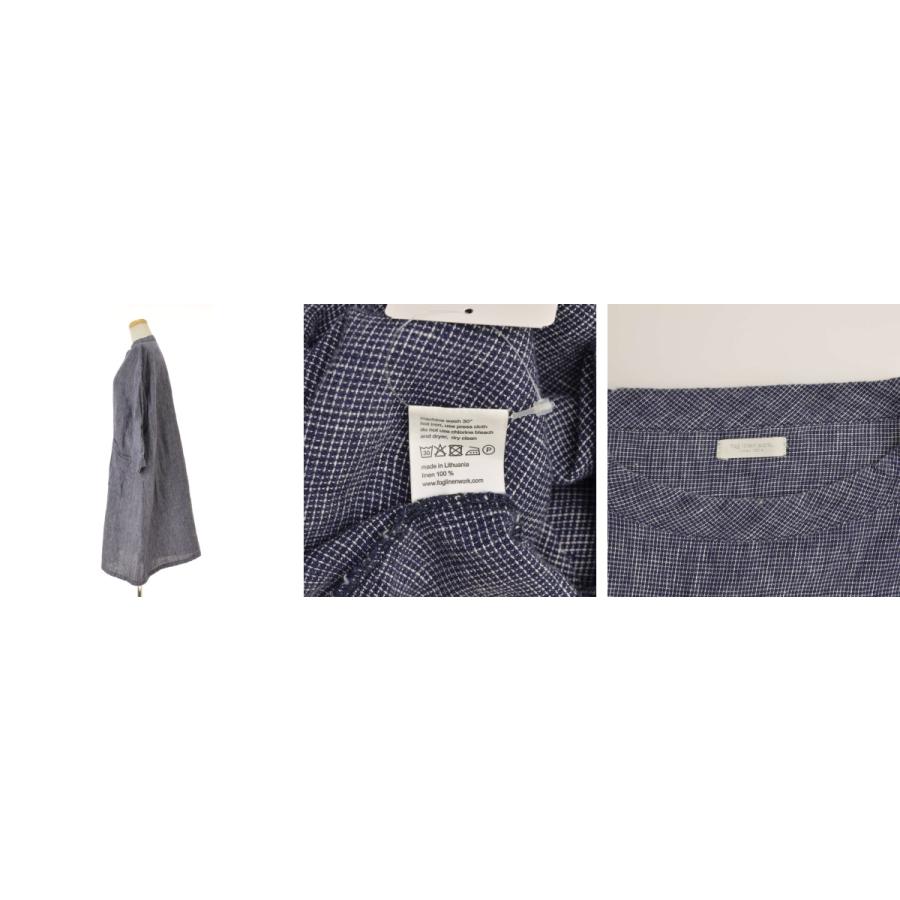 fog linen work / フォグリネンワーク リネンAライン 七分袖ワンピースの画像