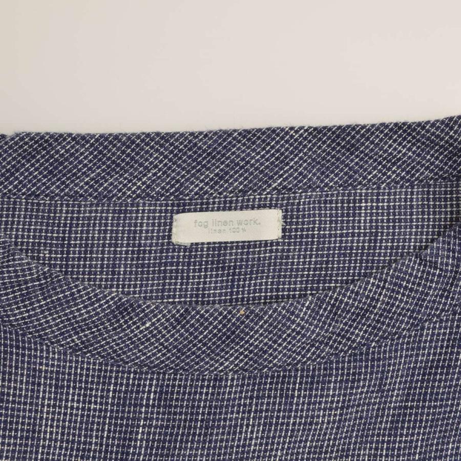 fog linen work / フォグリネンワーク リネンAライン 七分袖ワンピースの画像