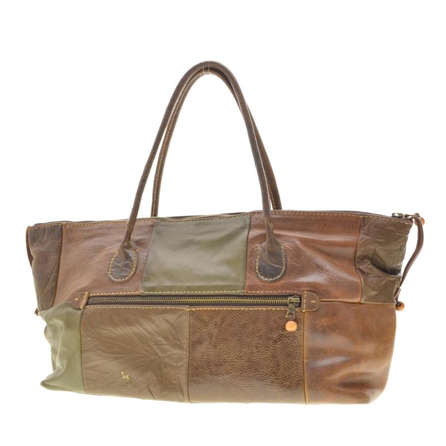 アンリクイール　レザーパッチワークハンドバッグ HENRY CUIR / アンリクイール パッチワーク レザー トートバッグ