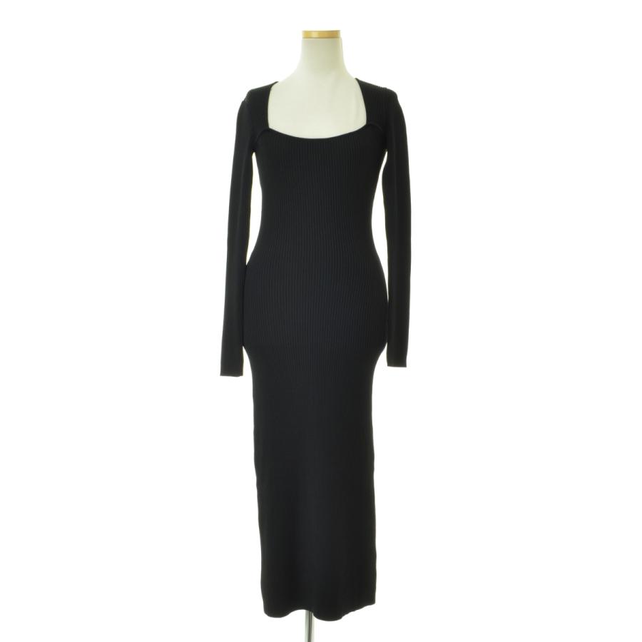 GANNI / ガニー K1544 リブニット マキシ 長袖ワンピース : ブランド  