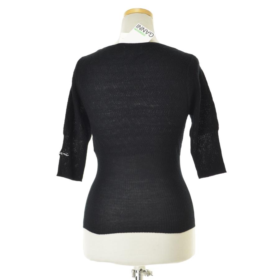 GANNI / ガニー K1899 MERINO LACE O-NECK 五分袖ニットセーター 