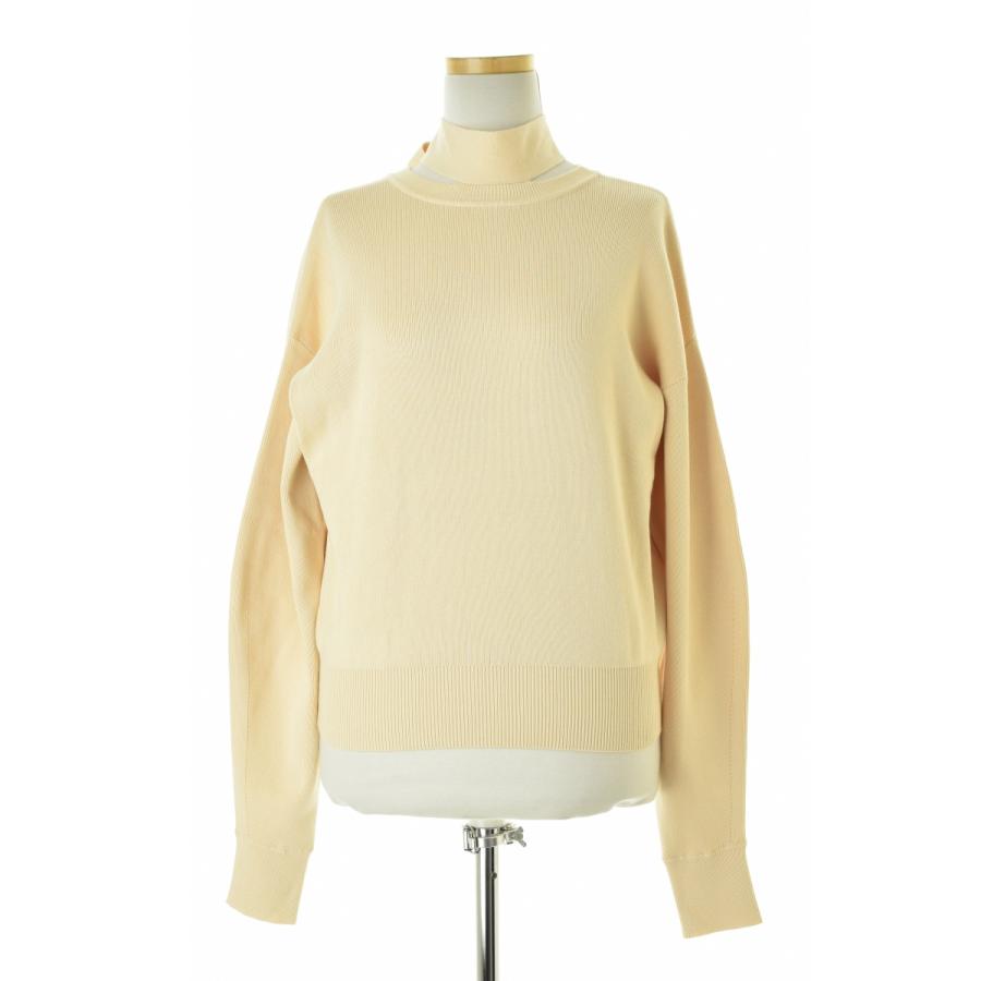 CLANE / クラネ 23SS 14106-2102 W FACE NECK RIBBON KNIT TOPS 長袖 