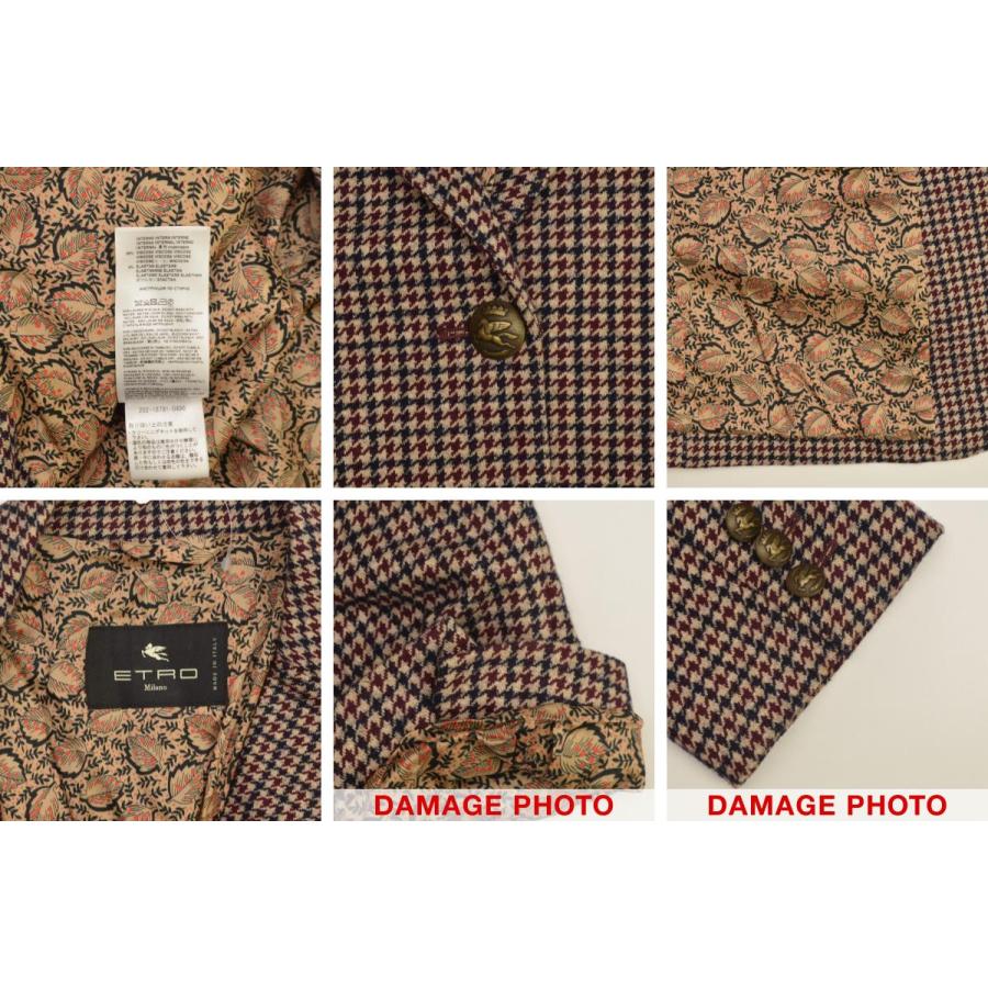 ETRO / エトロ 202-18791-0496 コットンウール 千鳥格子柄 2ボタン 