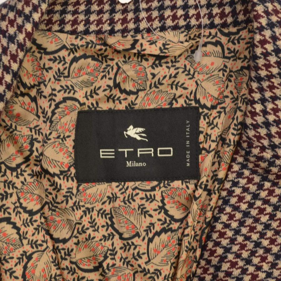 ETRO / エトロ 202-18791-0496 コットンウール 千鳥格子柄 2ボタン 