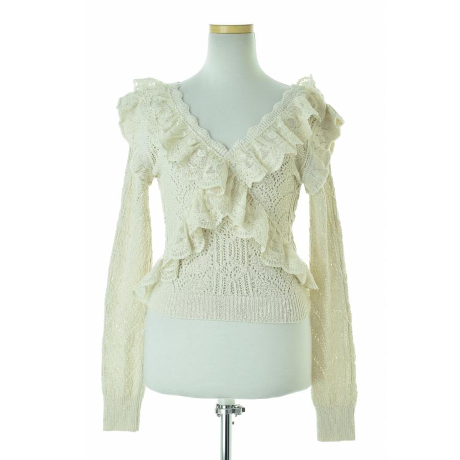 ZARA / ザラ 4331/116 フリルトリムニットセーター 長袖ニット