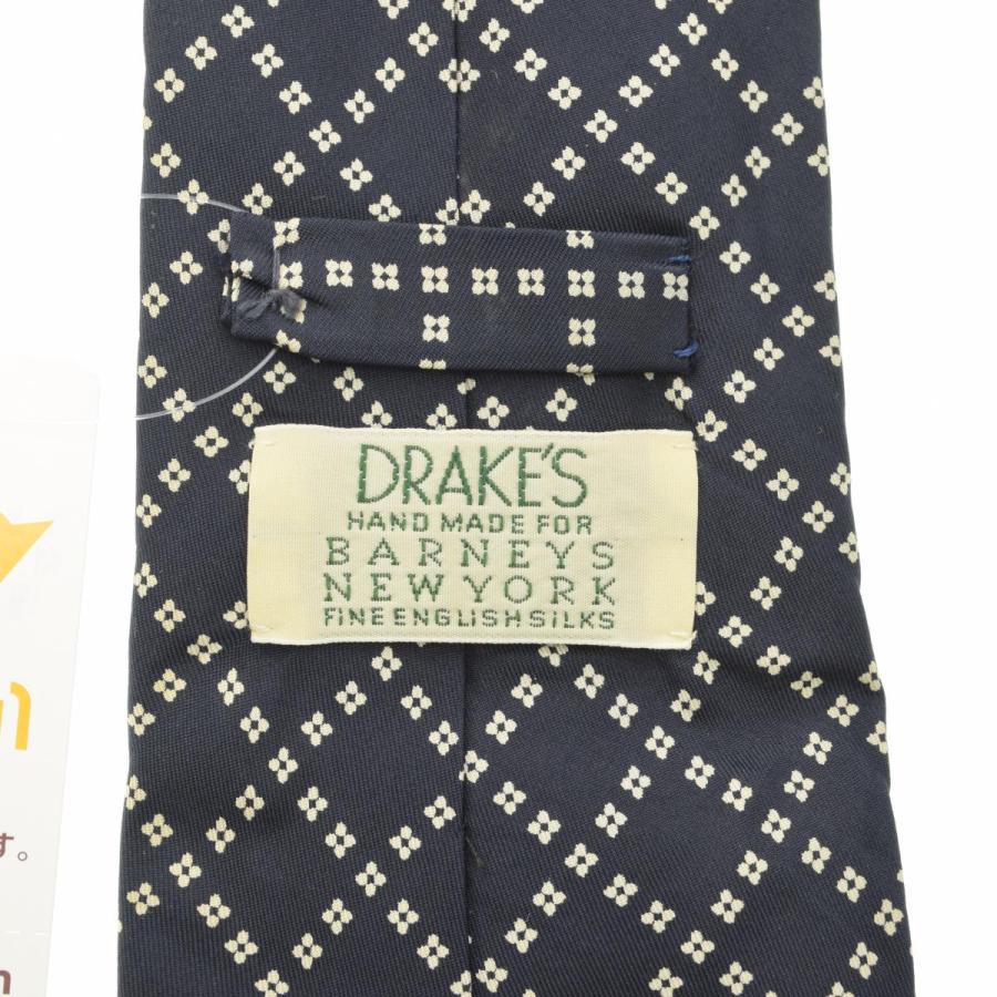 バーニーズニューヨーク 高級シルクネクタイ 総柄 ブラック DRAKE'S（ドレイクス） × BARNEY'S NEWYORK / ドレイクス × バーニーズ
