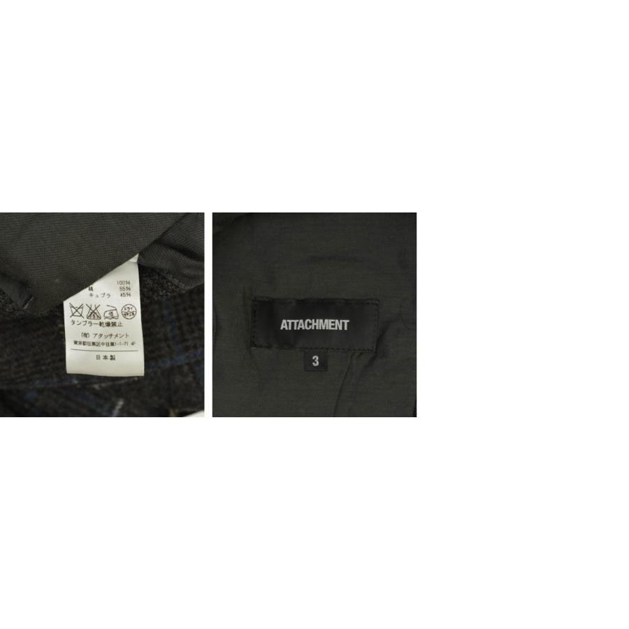 【Attachment】AG32-226 2/48 圧縮ウールグレンチェック3Bテーラードジャケット ATTACHMENT（アタッチメント） AG32-226 2/48 圧縮ウールグレン