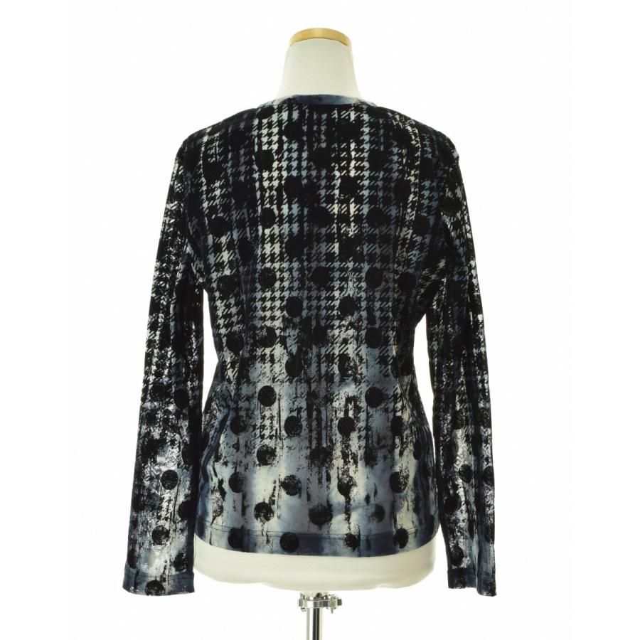 Y's（ワイズ） YM-T21-676 HOUNDTOOTH DOTS TULLE ROUND NECK LONG