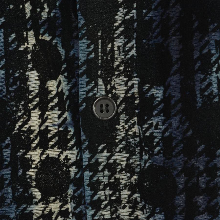 【Y'S】YM-T21-676 HOUNDTOOTH DOTS TULLE ROUND NECK LONG SLEEVE CARDIGAN長袖カーディガン Y's - 【Y'S】YM-T21-676 HOUNDTOOTH DOTS TULLE ROUND NECK LONG