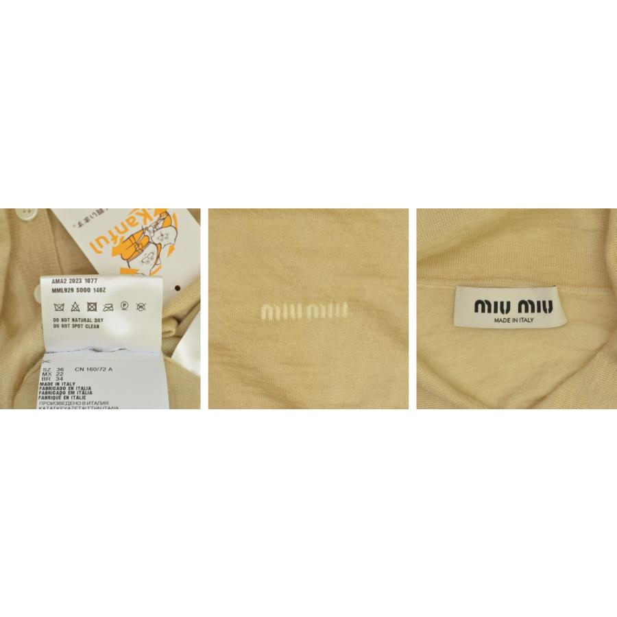 【MIUMIU】MML929 S000 140Z カシミヤポロ長袖ニットセーター MIU MIU - 【MIUMIU】MML929 S000 140Z カシミヤポロ長袖ニット