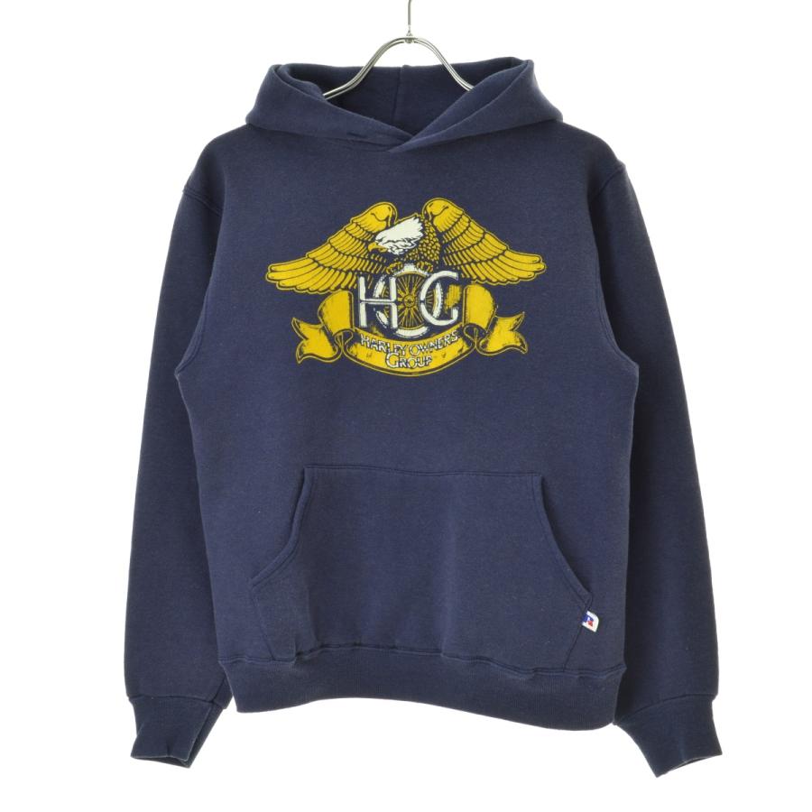 80s 90s RUSSELL ATHLETIC ネイビーパーカー