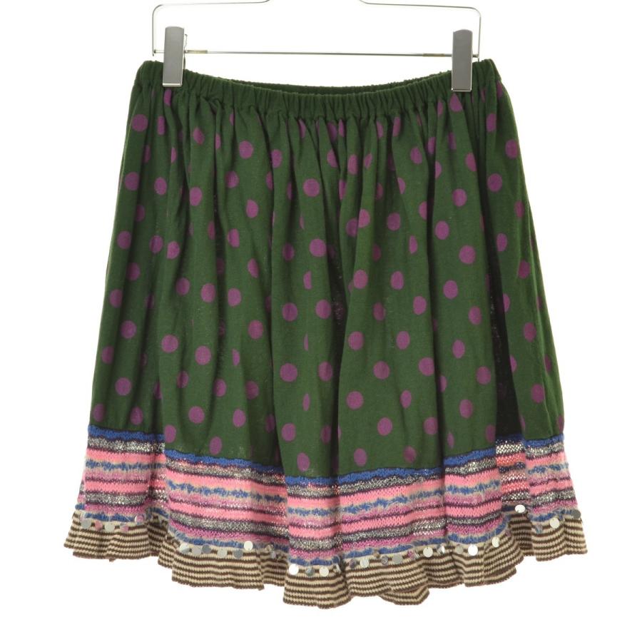 sunaokuwahara / スナオクワハラ ドット装飾ニットギャザー スカート  