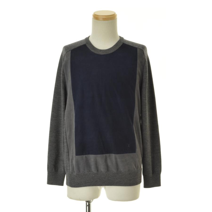 LOUIS VUITTON / ルイヴィトン 14AW ヌバック切替 コットン 長袖ニット 